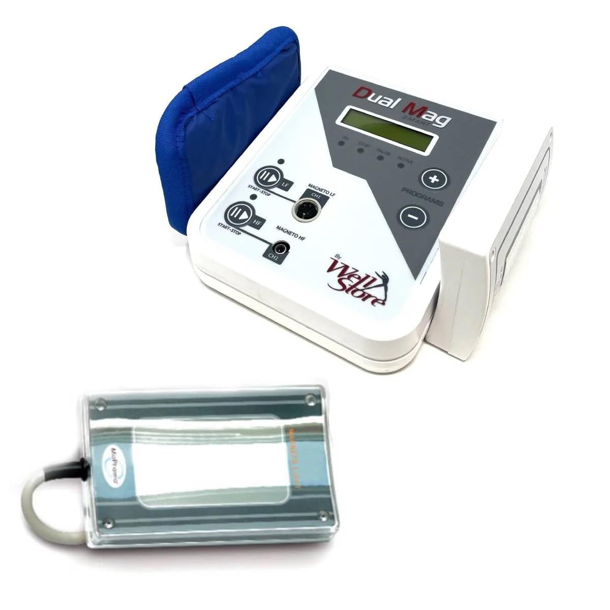 Dual Mag Smart + Kit Luce Pulsata Magnetoterapia Portatile Alta e Bassa Frequenza, 2 Canali Indipendenti, 92 Programmi, Dispositivo Medico Certificato CE, 50 W