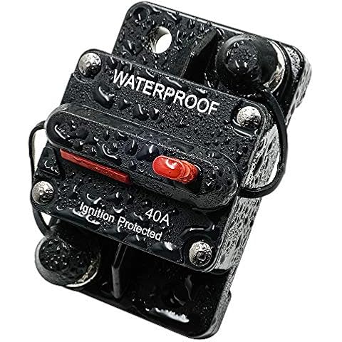 LYCAEA Made Circuit Breaker for Boat Trolling with Manual Reset Surface Mount,Water Proof IP67,12V- 48V DC (40A) Cover