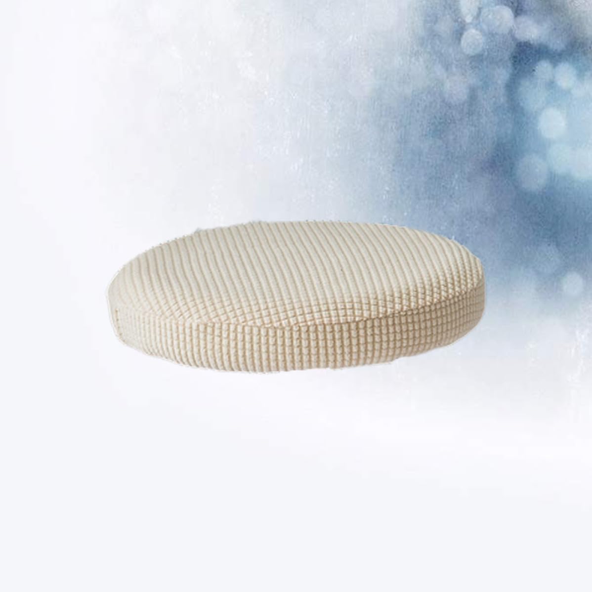 Stool Cover, Beige Polyester Spandex, Removable Protective Fit