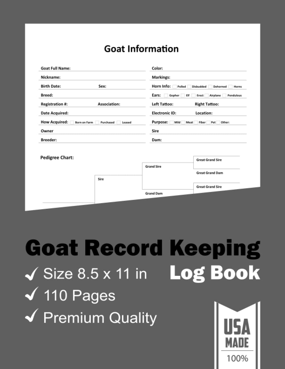 Buy Goat Record Keeping Log Book Goat Record Book, Goat Care Book