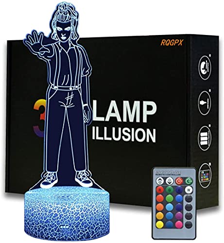 Lámpara de noche de ilusión 3D extrañas cosas once niños luz de noche 16 colores cambiantes lámparas de escritorio decoración de habitación de los niños, regalo de cumpleaños para niños pequeños Cover