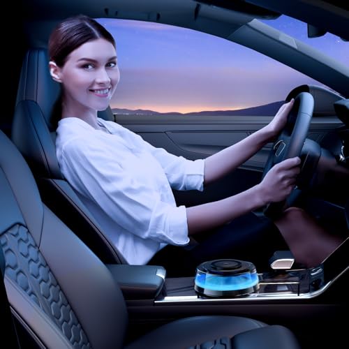 Image of Wireless Charging Car Diffuser with Dual Aromatherapy Storage & Humidifier - Essential Oil Car Air Freshener, Portable Travel Diffuser for Long-Lasting Scents, Smart Car Accessories for Men /Home