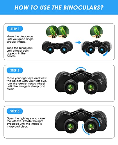 Fernglas für Erwachsene 10x50, Uplayteck HD IPX5 Wasserdicht Feldstecher, Robust Binoculars mit Natürliche Farben Super… – Bild 4
