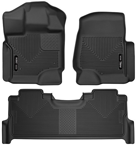 Husky Liners 53361-53381 - X-Act Contour - First and Second Rows (Footwell Coverage Only in Second Row) All Weather Custom Fit Floor Liners for 2017 Ford F-250/F-350/F-450 Super Duty Crew Cab - Black