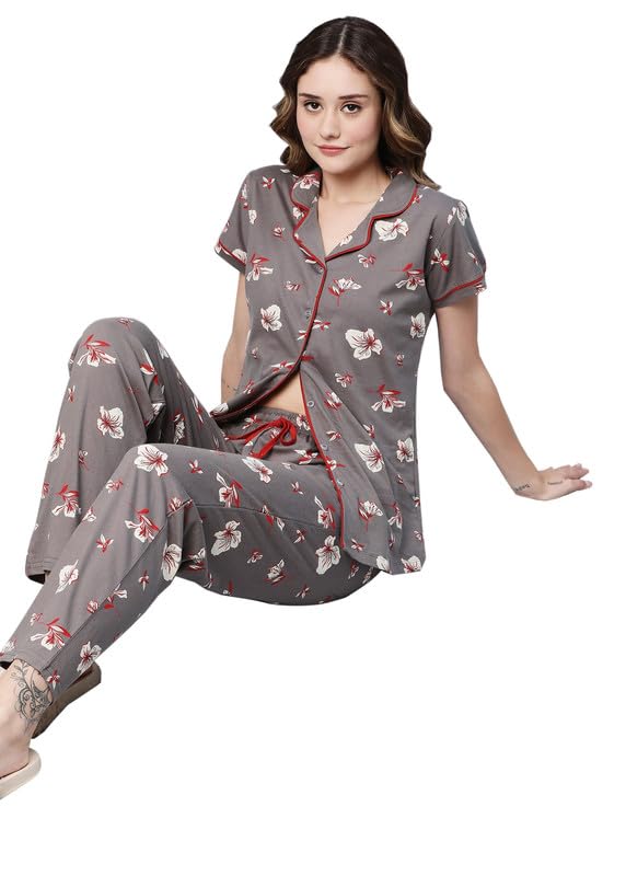 Image of AV2 Women's Cotton Polka Dots Night Suit Pajama Set