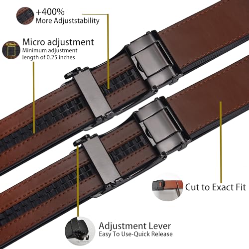 Brown Leather Ratchet Belts for Men - Adjustable and Durable Belts for All Occasions4