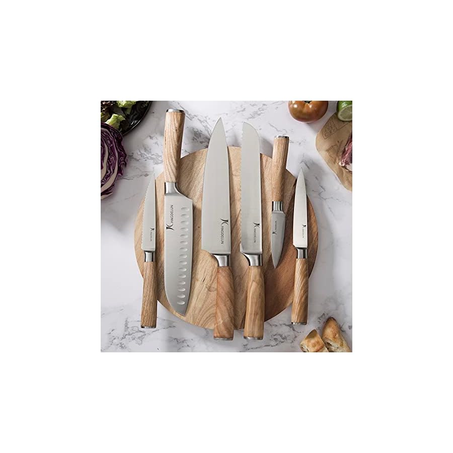 Natura-Series-15-PCS-Knife-Block-Set-Ultra-Sharp-High-Carbon-Stainless-Steel-with-Wooden-Handle Kangdelun Natura Series 15 PCS Knife Block Set, Ultra Sharp High Carbon Stainless Steel with Wooden Handle