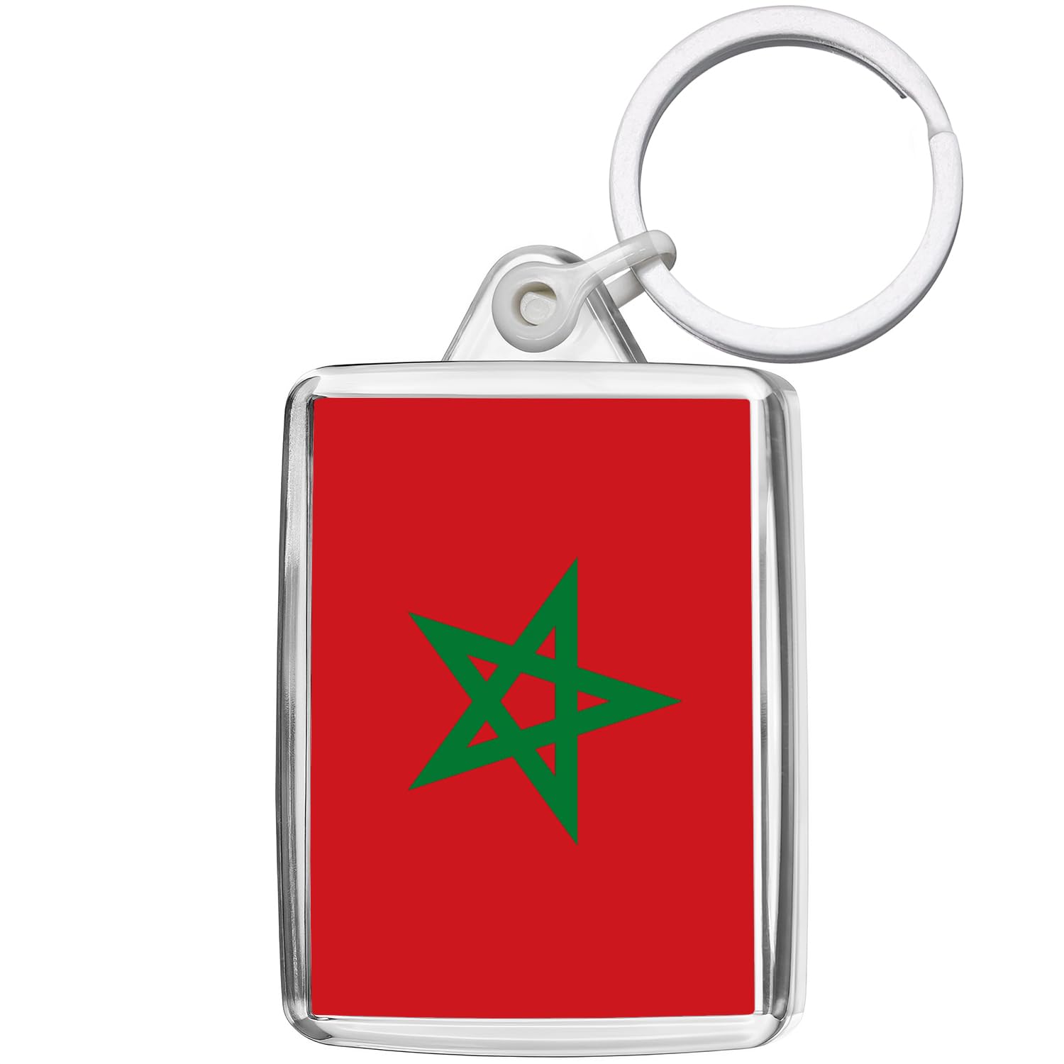 Pixly Unisex Clear Pixly® Morocco Flag Keyring Key Fob Country Keychain Keepsake Moroccan Souvenir Gift