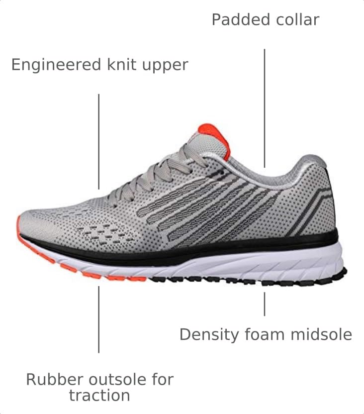 Image of Joomra Whitin Men's Supportive Running Shoes Cushioned Athletic Sneakers
