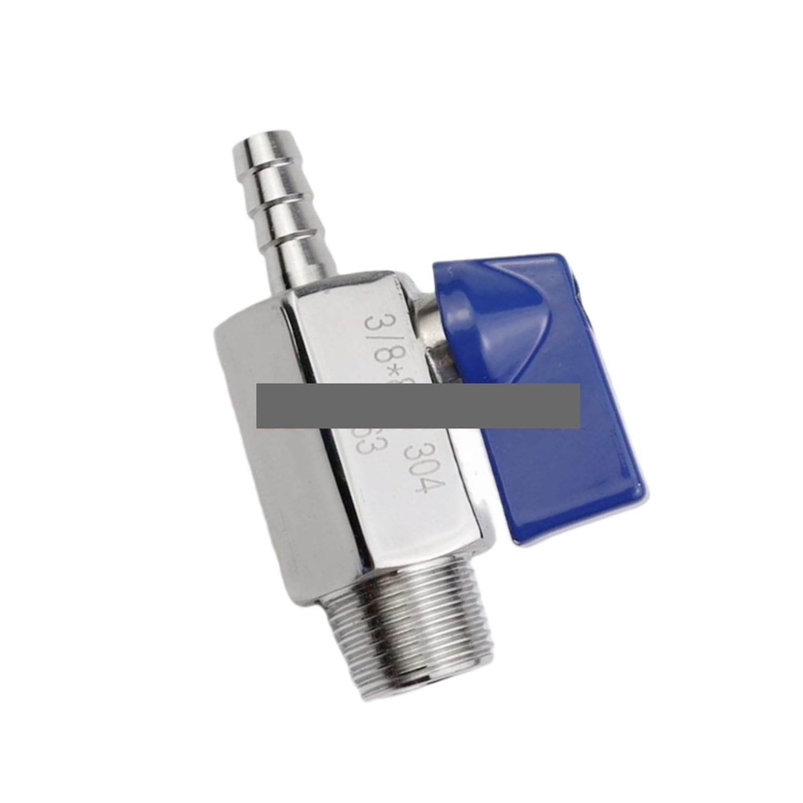 AARTERZZA 1pc BSP Male Blue Ball Valve SS 304 1/2" to 8mm Adapter 2 Way Ball Valve