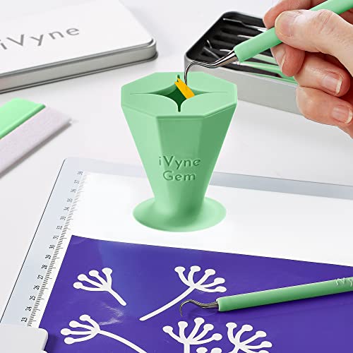 Colector de restos de vinilo con succión iVyne Gem verde para pelado 8