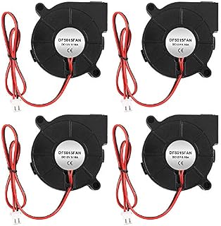 ALMOCN 4PCS 5015 Cooling Blower Fan Dual Ball Bearing 50x50x15mm 0.17A Turbo Cool Fan for 3D Printer,12V