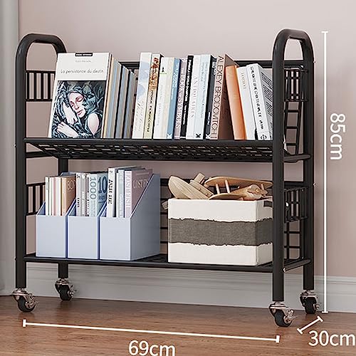 Carrello multiuso versatile con ruote a 360°, libreria mobile e scaffale estraibile, elegante organizer multifunzionale per la casa