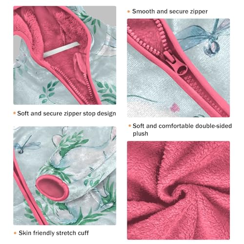 OTVEE Happy Easter White Rabbits Kids Hoodie Jacket Fall Spring Full Zip Warm Outwear Coat3