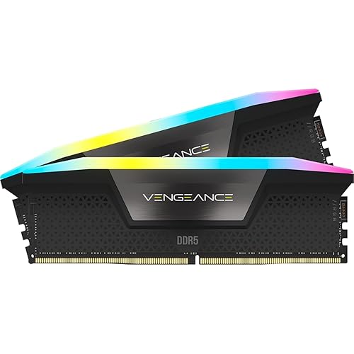 CORSAIR VENGEANCE RGB DDR5 RAM 48GB (2x24GB) 6400MHz CL36 Intel XMP iCUE Compatible Computer Memory - Black (CMH48GX5M2B6400C36)