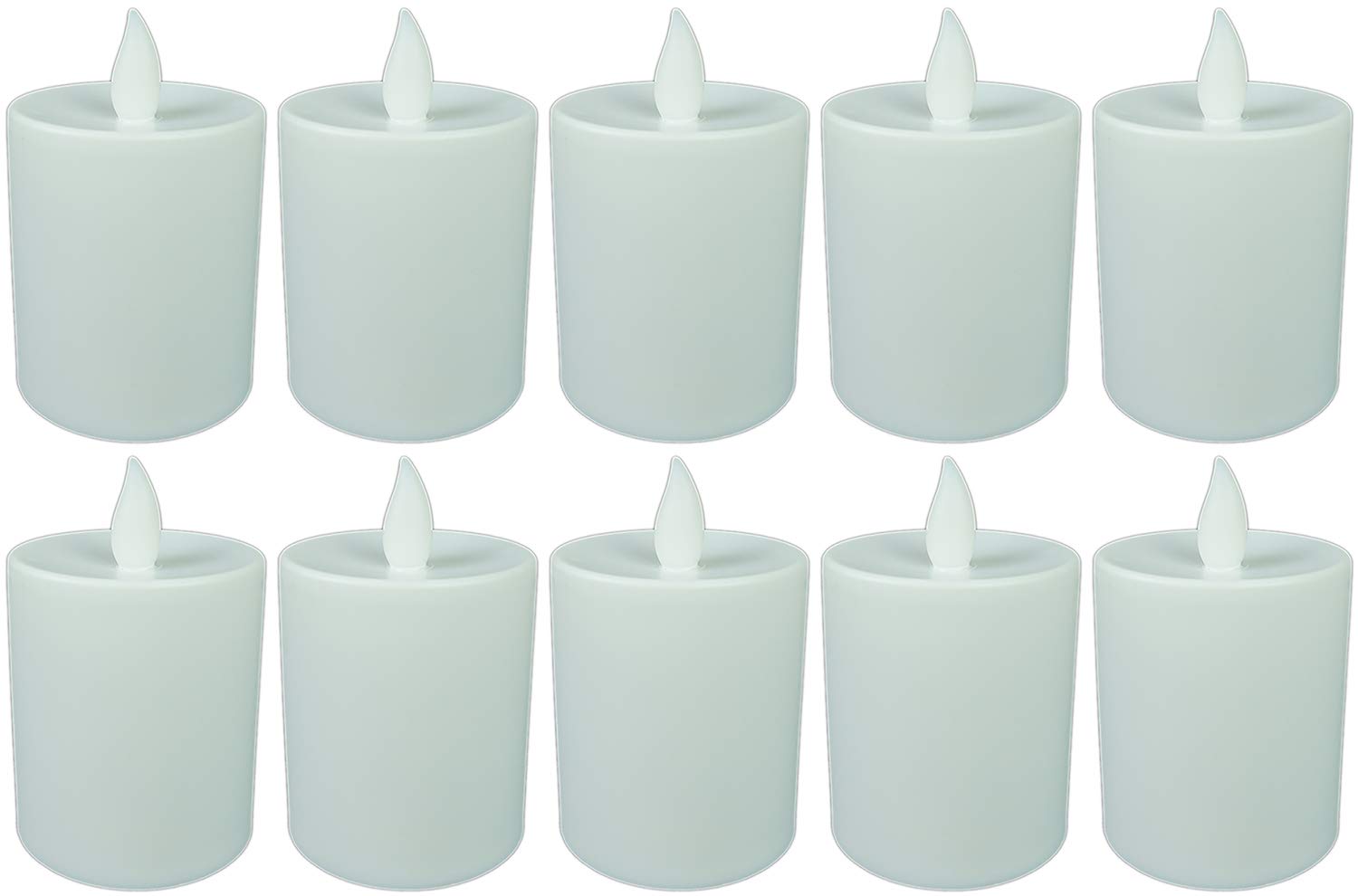 Novaliv Znicz LED biały, 10 sztuk, świece LED z bateriami, świece nagrobne, świece cmentarne, migoczący płomień, świeca pamiątkowa, wieczne światło, świeca żałobna