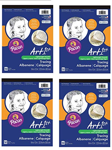 Pacon Art1st Tracing Paper Pad, 9 x 12 Inches, 50 Sheets (2312) (4) …