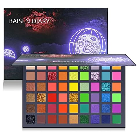 54 Colors Neon Eyeshadow Palette Colourful Matte Glitter Shimmer Nude Eyeshadow Makeup Palette Waterproof Durable Highly Pigmented Eye Makeup Set Gift for Women Cover