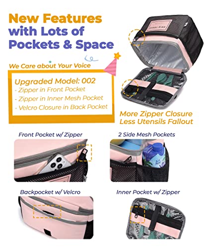 Sunny Bird Insulated Lunch Bag With Foldable And Leakproof Design, Thermally Insulated, Shoulder Strap For Women, Men And Teen (Pink 002) #TOP4