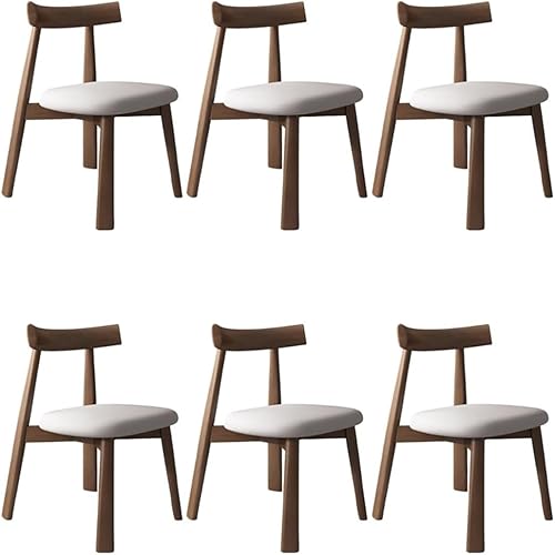 Miniatura 58 de YVYKFZD Sillas de comedor de madera maciza, sillas de cocina de mediados de siglo, silla de comedor sin brazos, silla tapizada de cuero, para Negro