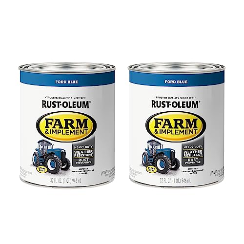 Image of Rust-Oleum 280153-2PK Farm & Implement Enamel Paint, Quart, Ford Blue, 0.25 Gallon (Pack of 2)