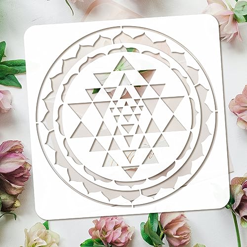 FINGERINSPIRE Mandala Schablone - 30x30cm Malschablone Mit Pinsel