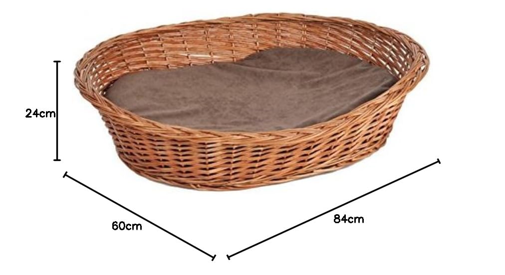 Lycce Ruhekorb, kleine Hunde & Katzen + Kissen Weide 84cm x 60cm x 24cm