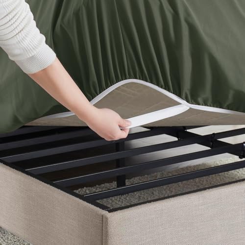 Image of Hearth & Harbor Extra Deep Pocket King Fitted Sheet - Fits 18 to 24 Inch Mattress - Ultra Soft 1800 Microfiber, Wrinkle-Free & Breathable - Hotel Luxury Fitted Sheet Only, Olive Green