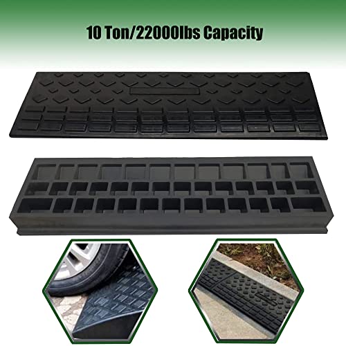 image for TECHTONGDA Rubber Curb Ramp, Heavy Duty 22000lbs (10 Ton) Weight Capac