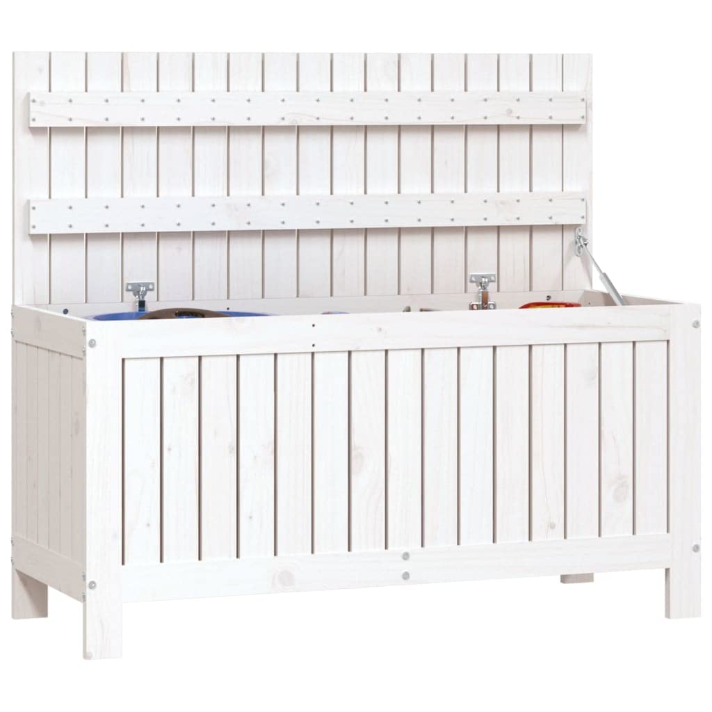 Boîte de Rangement de Jardin Blanc 108x42,5x54 cm Bois de Pin