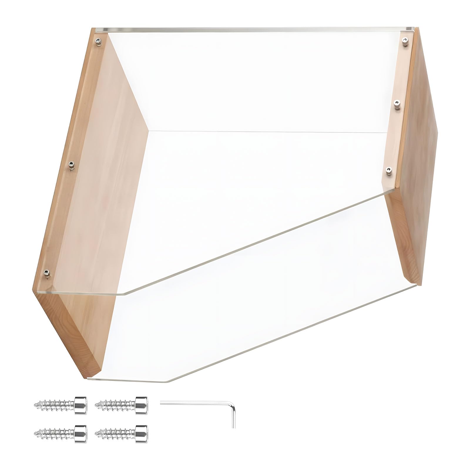 Nucelit Album Holder with Wood Frame and Clear Acrylic for Home Decor Acrylic Record Display Case Music Enthusiasts