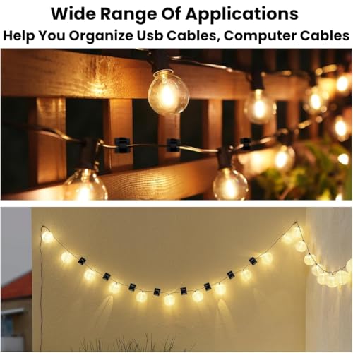 Image of Cute Whale Cable Clips (30 Pack, Black) | Decorative 3M Adhesive Wire Organizers for a Tidy & Fun Workspace