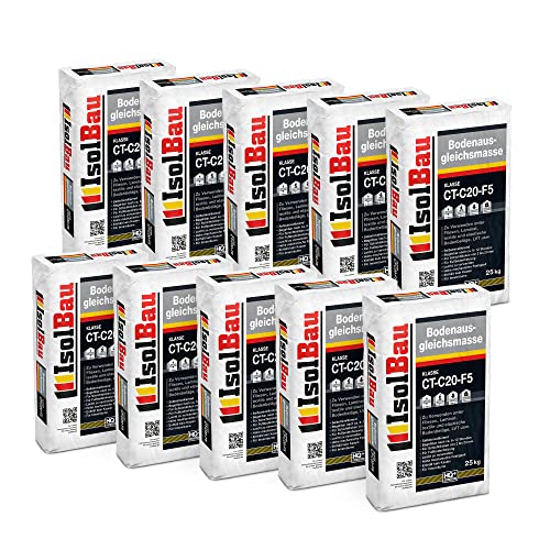 Isolbau Bodenausgleichsmasse 2-20mm CT-C20-F5-250 kg Selbstnivellierende Ausgleichsmasse für Bodenunterlagen im Innenbereich