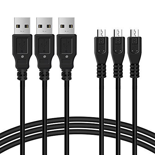 [3Pack] iXCC 6 Feet Long Micro USB to USB 2.0 Cable, Super Durable A Male to Micro B Charge and Sync Cord for Android/Windows/MP3/Camera and Other Device