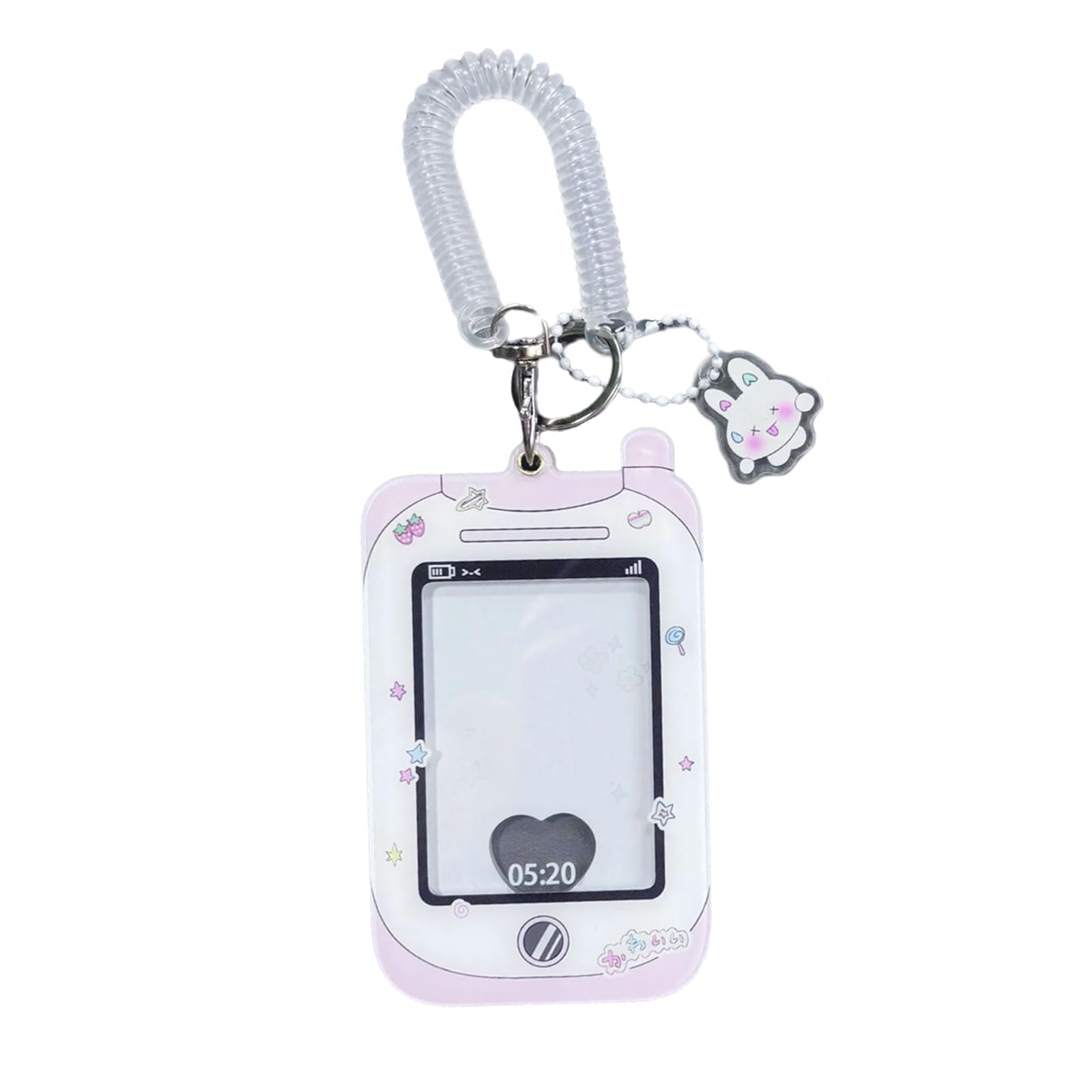 RGYBAO Acrylic Photocard Holder with Pendant Keychain Bus Card Protector Cartoon Card Holder Credit Card Sleeve Covers