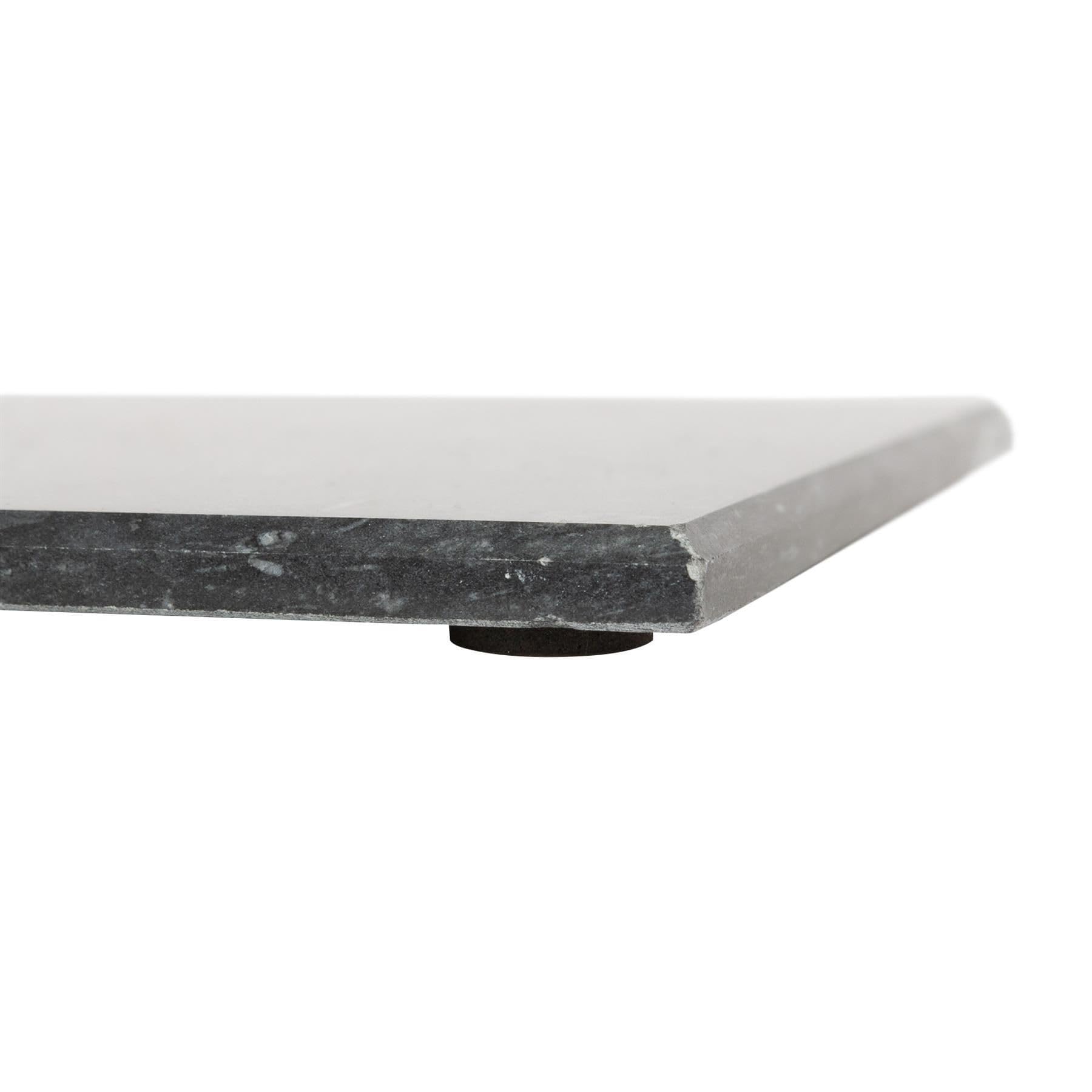 Argon Tableware Planche à Découper Rectangulaire en Marbre - 40cm x 30cm - Noir - 1x Antidérapant Pierre Cuisine Fromage Pain Viande Coupe Service Plan de Travail Protecteur Dalle