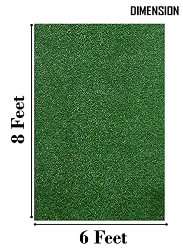 Image of Yellow Weaves 35 Mm High Density Artificial Grass Carpet Mat For Balcony, Lawn, Door (6 X 8 Feet), Green