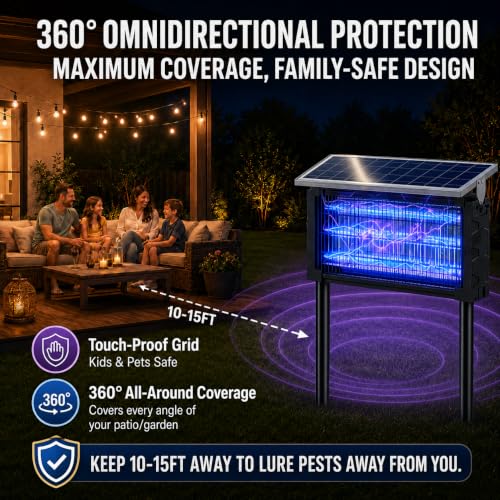 Image of 2026 Solar Bug Zapper Outdoor Waterproof Mosquito Repellent Outdoor Patio