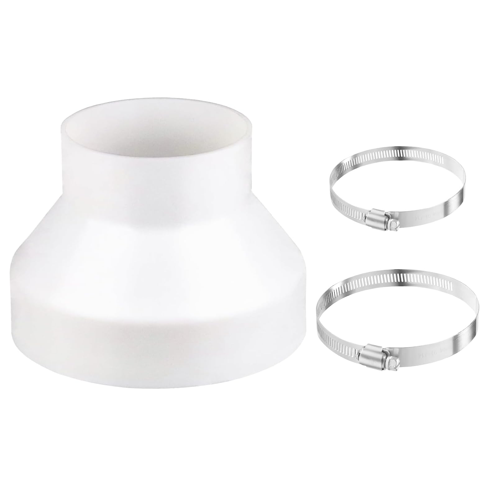 GROOFOO Adapter do węża wylotowego, łącznik rurowy 150 mm na 100 mm, z 2 obejmami 150 mm, 100 mm, reduktor 150 100 mm, do wentylatora rurowego 100 mm, wąż wylotowy 100 mm, 150 mm, klimatyzator, okap