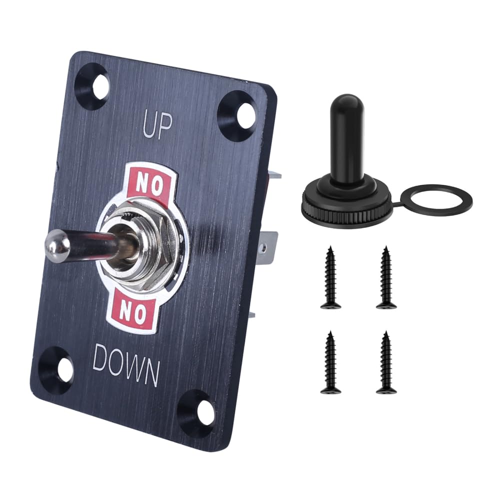 Rocker Switch 12V 30A Waterproof Rocker Switch On/Off 2 Pin 2 Position SPST with Cover Waterproof Mounting Plate for Car Car