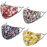 HONYAO Cloth Face Mask, Reusable and Washable Face Mask Build in Filter Pocket and Nose Wire, Adjust