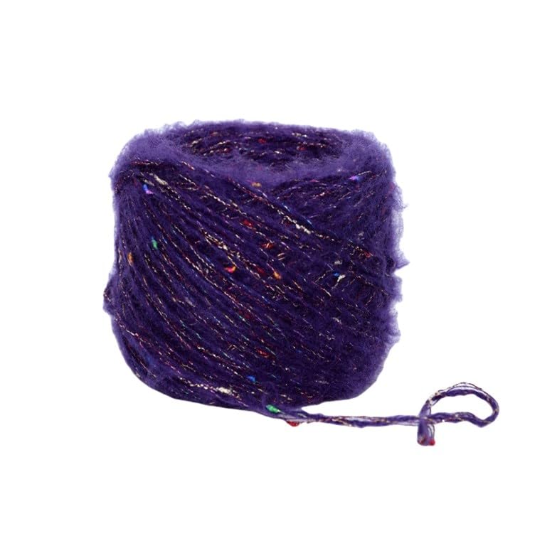 Hilo de lana para tejer ganchillo y telar morado oscuro 200g