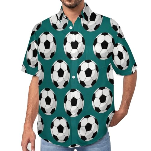 Chemise hawaïenne homme imprimé football vêtement de plage coupe Aloha tailles S à 7XL