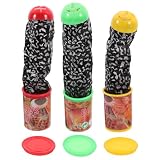 NUOBESTY Snake Cans Jump Spring Snake Toy Prank Jokes in A Sweet Candy Trick for Halloween Carnival Party Supplies 3pcs