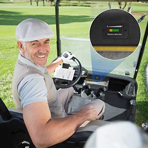 Image of LED Battery Level Indicator, Universal Golf Cart Battery Meter Support 12V 24V 36V 48V 60V 72V Battery Monitor Lithium Battery Lead Acid Battery Fuel Gauge Meter for Ezgo Go Club Car