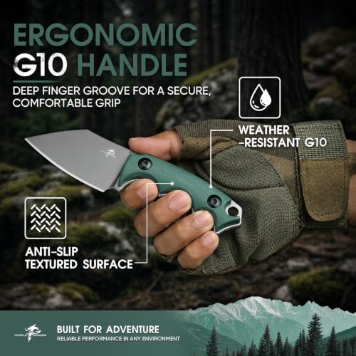 Image of Purple Dragon EDC Fixed Blade Knife with Rotatable Sheath,D2 Survival Knife