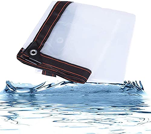Lona impermeable transparente 1x1m con arandelas para proteger el jardín 4