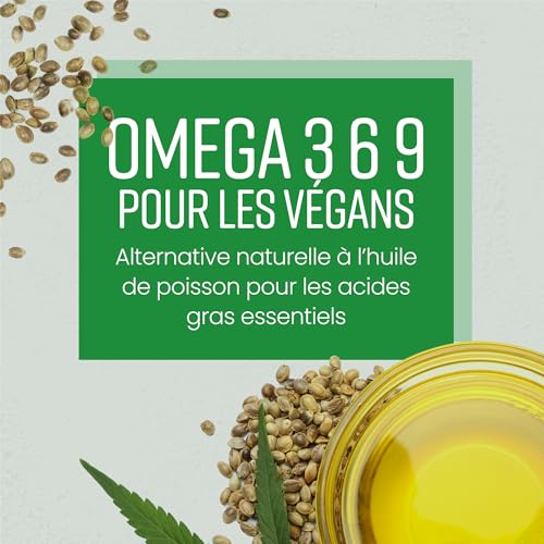 Huile de Chanvre en Gélules | 210 gélules - 2-3 Mois | 100% Pur Grains de Chanvre Pressé à Froid | Riche en Oméga 3, 6 et 9 | VitaBright Hemp Seed Oil – Image 4
