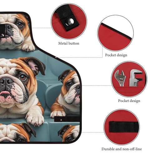Delantal de trabajo BTCOWZRV con perro bulldog inglés miniatura 3