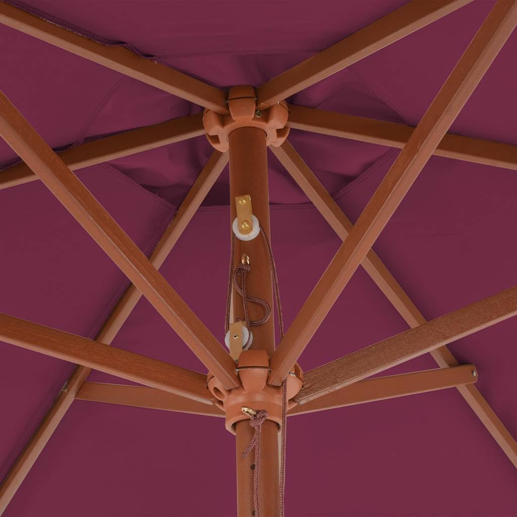 SYDE Ombrellone da giardino in legno terracotta, 270 cm